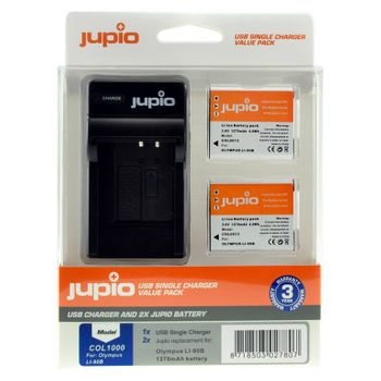 Kit Jupio 2 Baterias Li-90b/li-92b+cargador  Single Usb