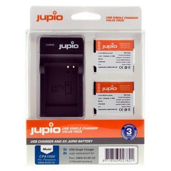 Kit Jupio 2 Baterias Dmw-bcm13e + Cargador  Single Usb