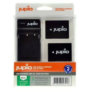 Kit Jupio 2 Baterias Np-w126 + Cargador  Single Usb