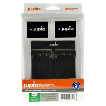 Kit Jupio 2 Baterias Np-w126 + Cargador  Duplo Usb