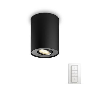 Philips Hue White Pillar - Foco Negro Led Con Mando, Iluminación Inteligente, Compatible Con Amazon Alexa, Apple Homekit Y Google Assistant