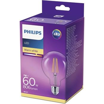 Philips Globe Led Bulb E27 - 6w Equivalente 60w - Filamento Blanco Cálido