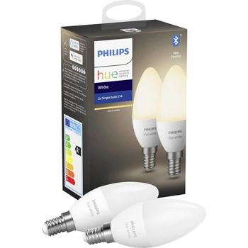 Set De 2 Bombillas Velas Hue White 5.5w E14 Philips