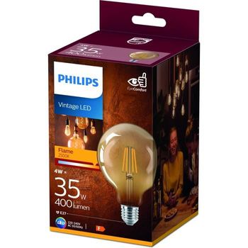 Bombilla Led Globe Mini Filamento Vintage 35w E27 Ámbar Blanco Philips