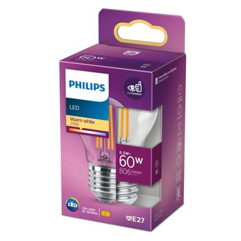 Philips Vela De Filamento Transparente 60 W P45 E27