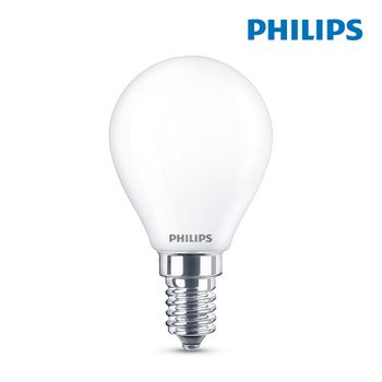 Pack 4 Unids - Bombilla Esferica Led E14 4,3w 470lm 2.700k Luz Calida Philips - Neoferr..