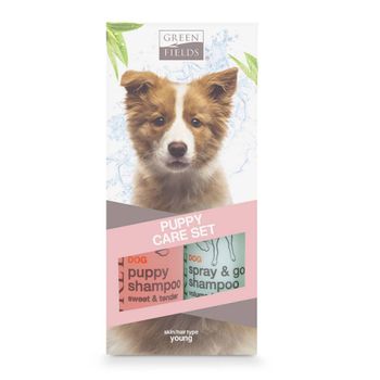 Lote De Champú Y Espray Para Cachorros 2x250 Ml Greenfields