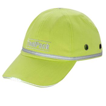 Gorra Protectora De Trabajo Con Led Verde Lima Toolpack