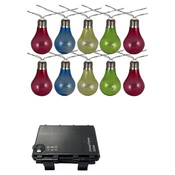 Luces De Fiesta A Pilas Con 10 Leds Multicolor 95111 Luxform