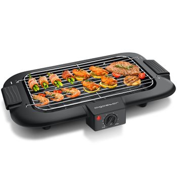 Raclette Grill con Piedra Natural-Parrilla, 8 personas, Placas Reversibles,  Termostato Regulable, Bomann, Negro, 1400, RG 2279 CB