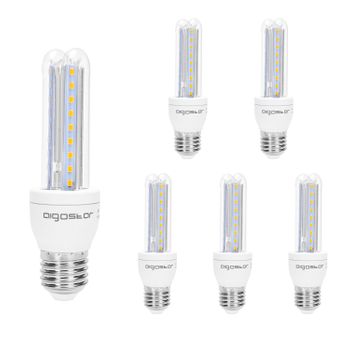 Pack De 5 Bombillas Led T3 2u 8w, E27 Casquillo Gordo, 3000k, Aigostar