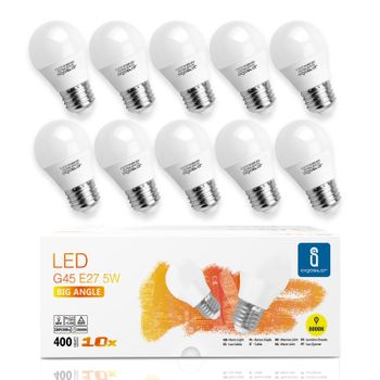 Bombilla LED E27, 10W, 800lm, Luz calida 3000K, 5 unidades, Aigostar