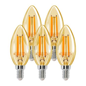 Bombilla Led E14 Filamento Retro Vintage 4w, 5 Unidades, Aigostar