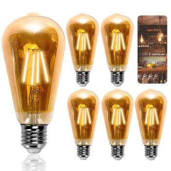 St64 Bombilla Edison Estilo Vintage. E27, 4w, Pack 5 Uds, Aigostar