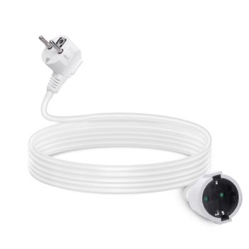 Prolongador 4 Metros Alargador de Enchufe plano 2 polos 2x1,5mm - Cable  BLANCO