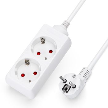 Regleta Alargador De 2 Enchufes Con Cable De 5 Metros, Blanco Aigostar con  Ofertas en Carrefour