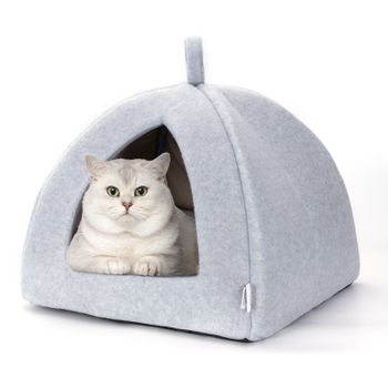 Cama Para Gato Perro Lavable  38x38x33cm Gris-nobleza