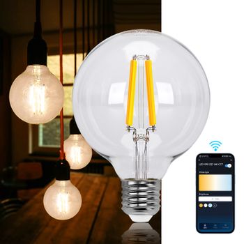 Bombillas inteligentes SmartLED GU10 Ksix, 5,5W equivalente 35W, Pack 4,  400 lm, App Compatible Alexa, Google Home, Siri, CCT