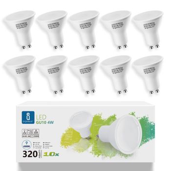 Bombilla Led 4w Gu10, 6500k, 320lm, Caja De 10 Unidades, Aigostar