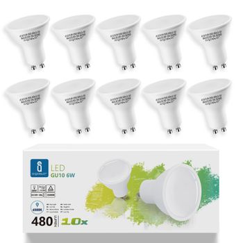 Bombilla Led 6w Gu10, 6500k, 480lm, Caja De 10 Unidades, Aigostar