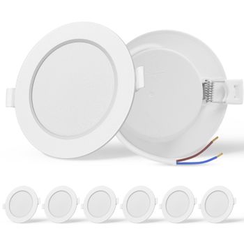 Downlight Led Empotrable Redondo 9w, 3000k, 640lm, 6 Pack Aigostar