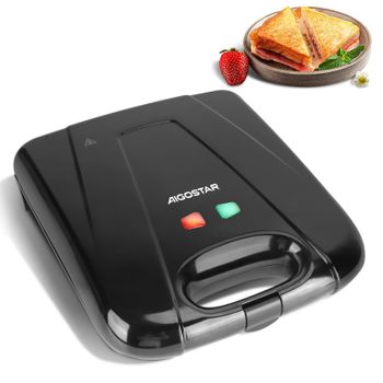 Sandwichera Tostadora Grill Para Panes Carnes Haeger Color Negro