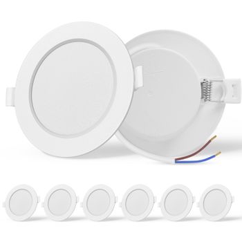 Downlight Led Empotrable Redondo 9w, 4000k, 675lm, 6 Pack Aigostar