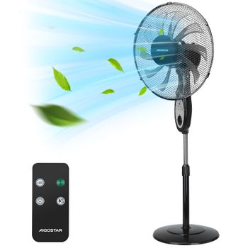 Ventilador De Pie Con Mando, 3 Velocidades, Temporizador, 829798