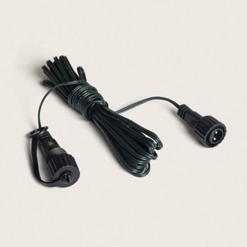 Cable De Extensión 5m Para Guirnaldas De Exterior Negro