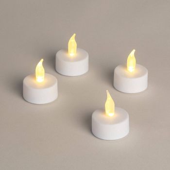 Pack 4 Velas Led Mini Con Batería Hobley Blanco