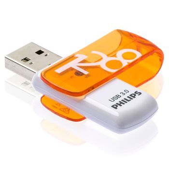 Memoria Usb 3.0 Vivid 128 Gb Blanco Y Naranja Philips