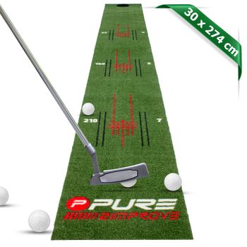 Pure2improve Putting Mat Alfombrilla Golf Colchoneta 275x30 Cm Verde