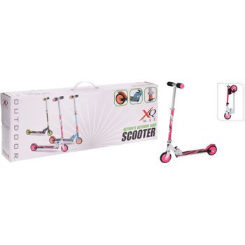 Patinete Plegable Con Freno De Pie Rosa Y Blanco Xq Max