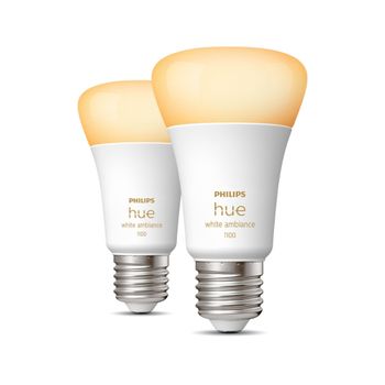 Philips Hue White Ambiance Bombilla Inteligente A60 - E27 - 1100 (paquete De 2)