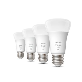 Philips Hue White Bombilla Inteligente A60 - E27 - 800 (paquete De 4)