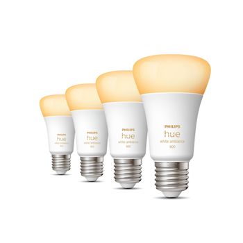 Philips Hue White Ambiance Bombilla Inteligente A60 - E27 - 800 (paquete De 4)