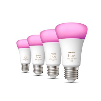 Philips Hue White And Color Ambiance Bombilla Inteligente A60 - E27 - 800 (paquete De 4)