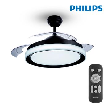 Ventilador Techo De Led Modelo Atlas Negro Potencia: 28+35w Con Mando A Distancia Philips [e3-93545]