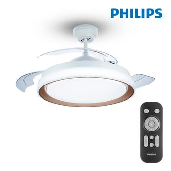 Ventilador Techo De Led Modelo Atlas Dorado Potencia: 28+35w Con Mando A Distancia Philips [e3-93546]