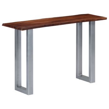 Mesa Consola 115x35x76 Cm Madera Maciza De Acacia Y Hierro Vidaxl