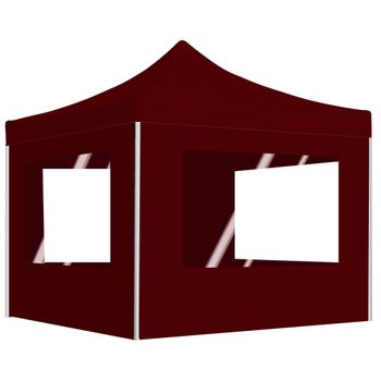 Carpa Plegable Profesional Y Paredes Aluminio Rojo Tinto 3x3m Vidaxl