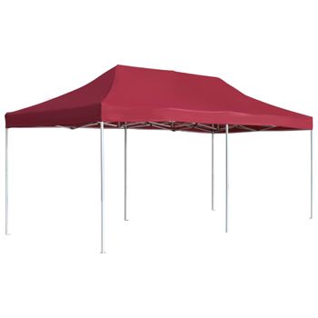 Carpa Plegable Profesional De Aluminio Rojo Vino Tinto 6x3m Vidaxl