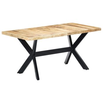 Mesa De Comedor Madera Maciza De Mango En Bruto 160x80x75 Cm Vidaxl