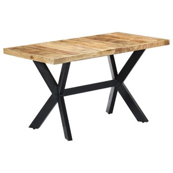 Mesa De Comedor Madera Maciza De Mango En Bruto 140x70x75 Cm Vidaxl