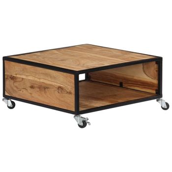 Mesa De Centro De Madera Maciza De Acacia 70x70x32 Cm Vidaxl