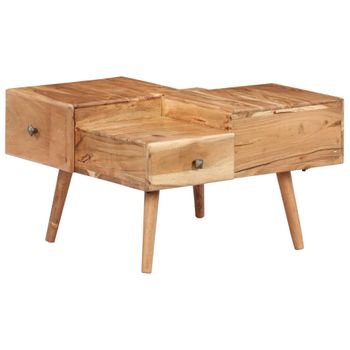 Mesa De Centro De Madera Maciza De Acacia 70x60x42 Cm Vidaxl