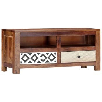 Mueble De Tv Madera Maciza De Sheesham 90x30x40 Cm Vidaxl