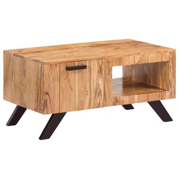 Mesa De Centro De Madera Maciza De Acacia 90x50x45 Cm Vidaxl