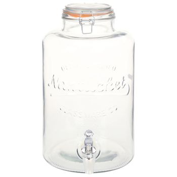 Dispensador De Agua Xxl Con Grifo Vidrio Transparente 8 L Vidaxl