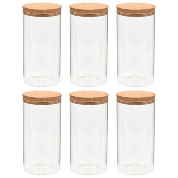 Bote redondo de cristal de borosilicato 1700 ml con tapa de madera de  bambú, recipiente, tarro de almacenamiento para guardar ca